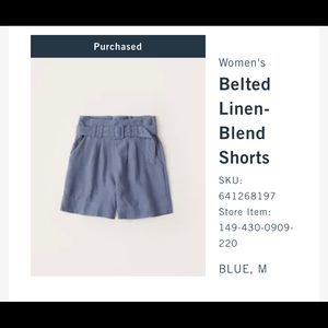 High waisted linen shorts